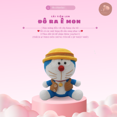 [KHUYẾN MÃI] DORAEMON bằng len handmade, thú bông len cỡ lớn, quà tặng len