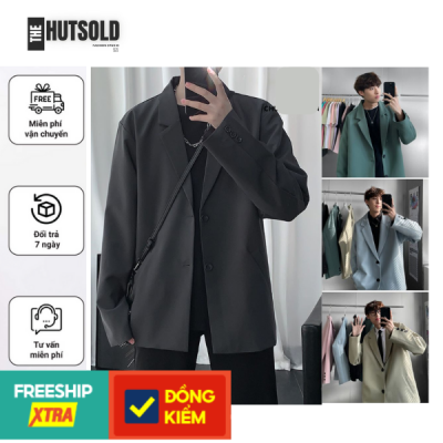  Áo blazer HUTSOLD nam chumi 2 lớp dày dặn form rộng dáng unisex cao cấp.