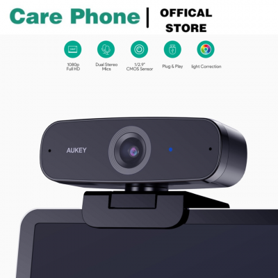 Webcam máy tính AUKEY PC-W3  Có 2 Mic Chống Ồn 1080P FHD 5m tự động lấy nét cho Windows XP / Mac OS 10.6