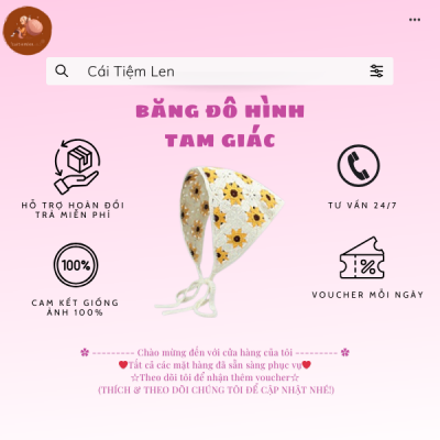 Băng đô hình tam giác len handmade thời trang cho nữ