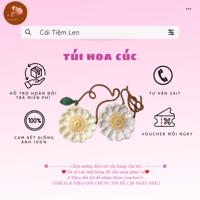 [Hàng mới]Túi hoa cúc mini handmade dễ thương