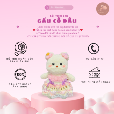 Bé Gấu Cô Dâu Handmade Siêu Cute